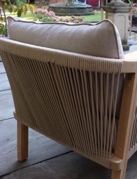 Roma Rope Sun Lounger with Pull-out Side Table