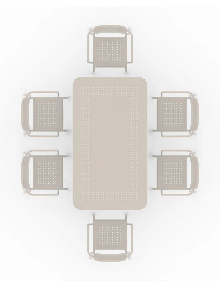 Porto 6 Seater Rectangular Dining Set in Champagne