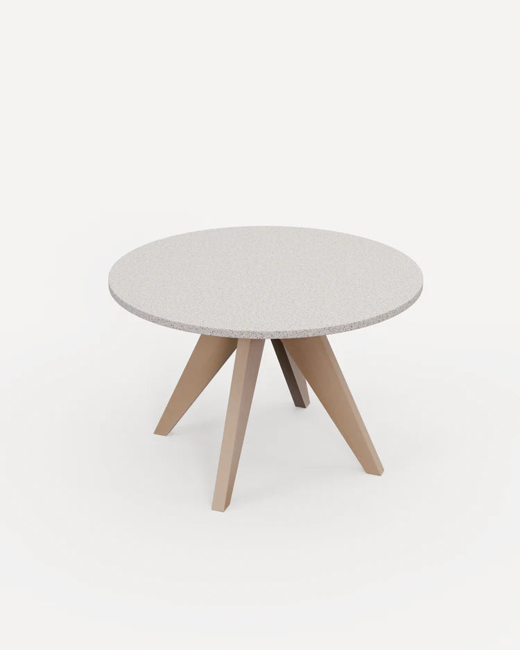 Astral 4 Seater Round Terrazzo Concrete Dining Set with Sol Dining Chairs