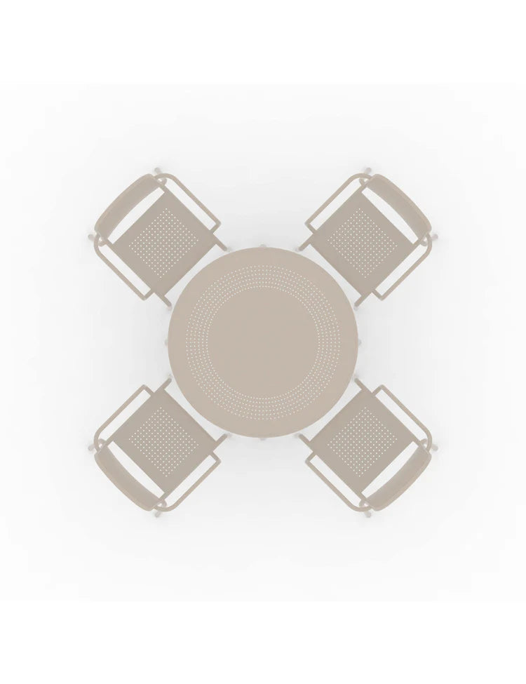 Porto 4 Seater Round Dining Set in Champagne
