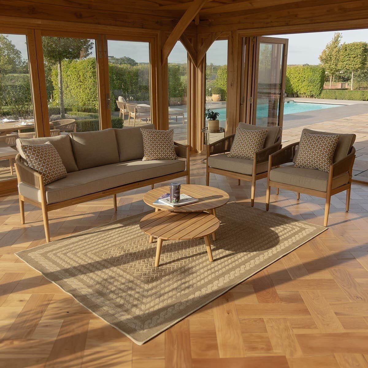 Homeflair - Porto Rope Weave 2 Seat Sofa Set