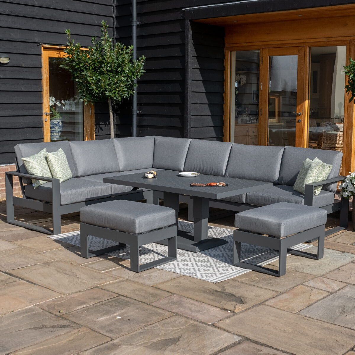 Homeflair -Amalfi Large Aluminium Corner Dining Set
