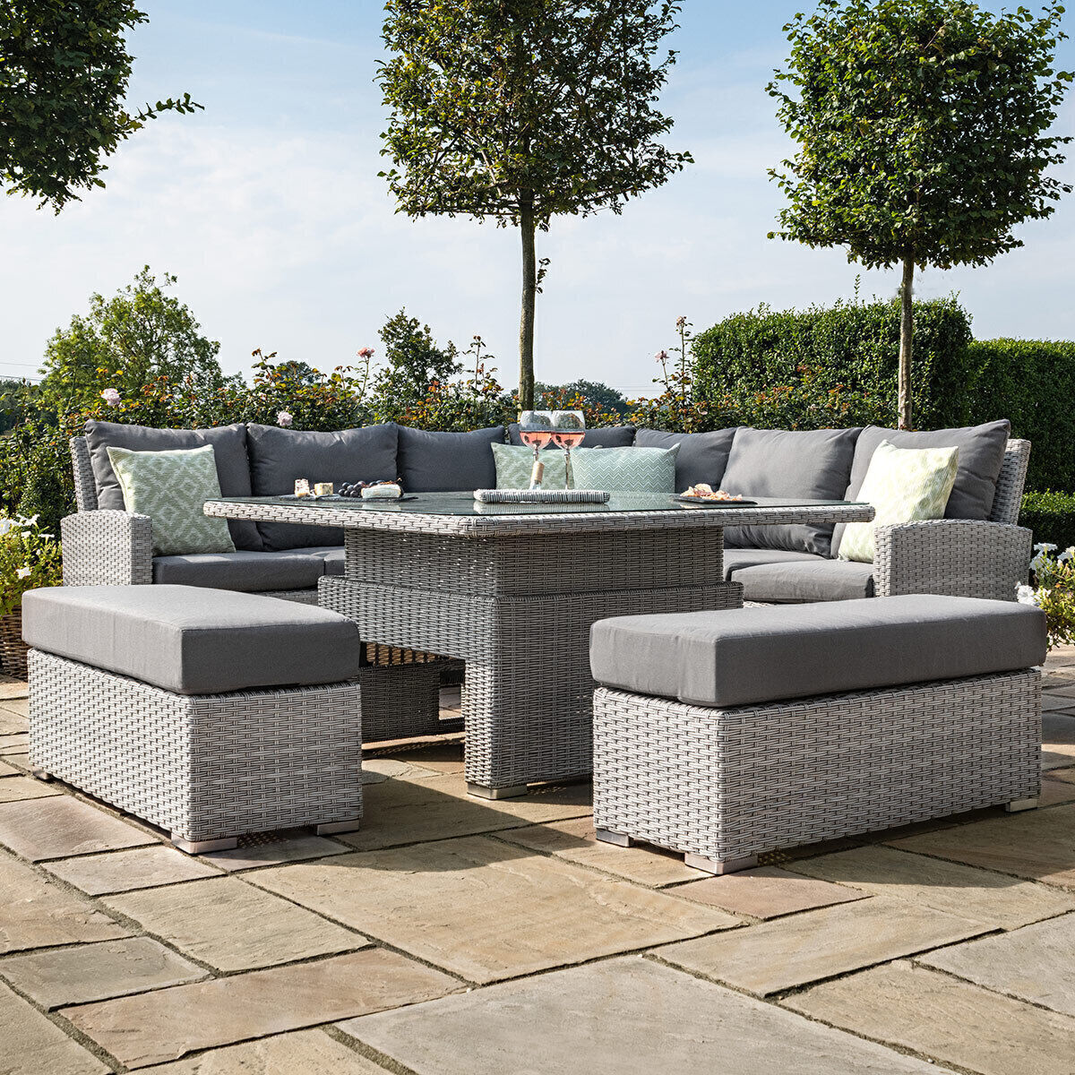 Homeflair - Ascot Deluxe Rattan Corner Dining Set