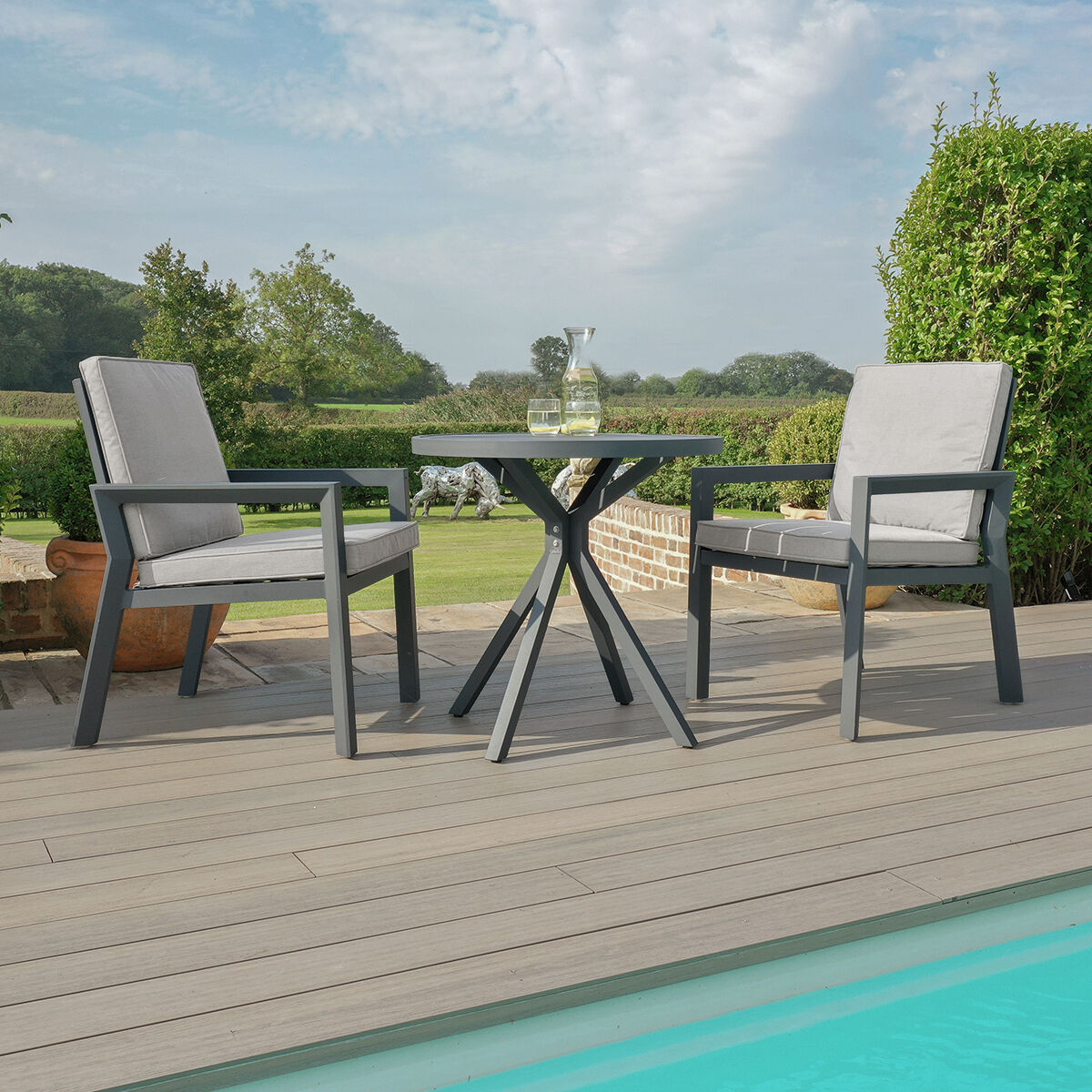 Homeflair - New York 3 Piece Aluminium Bistro Set