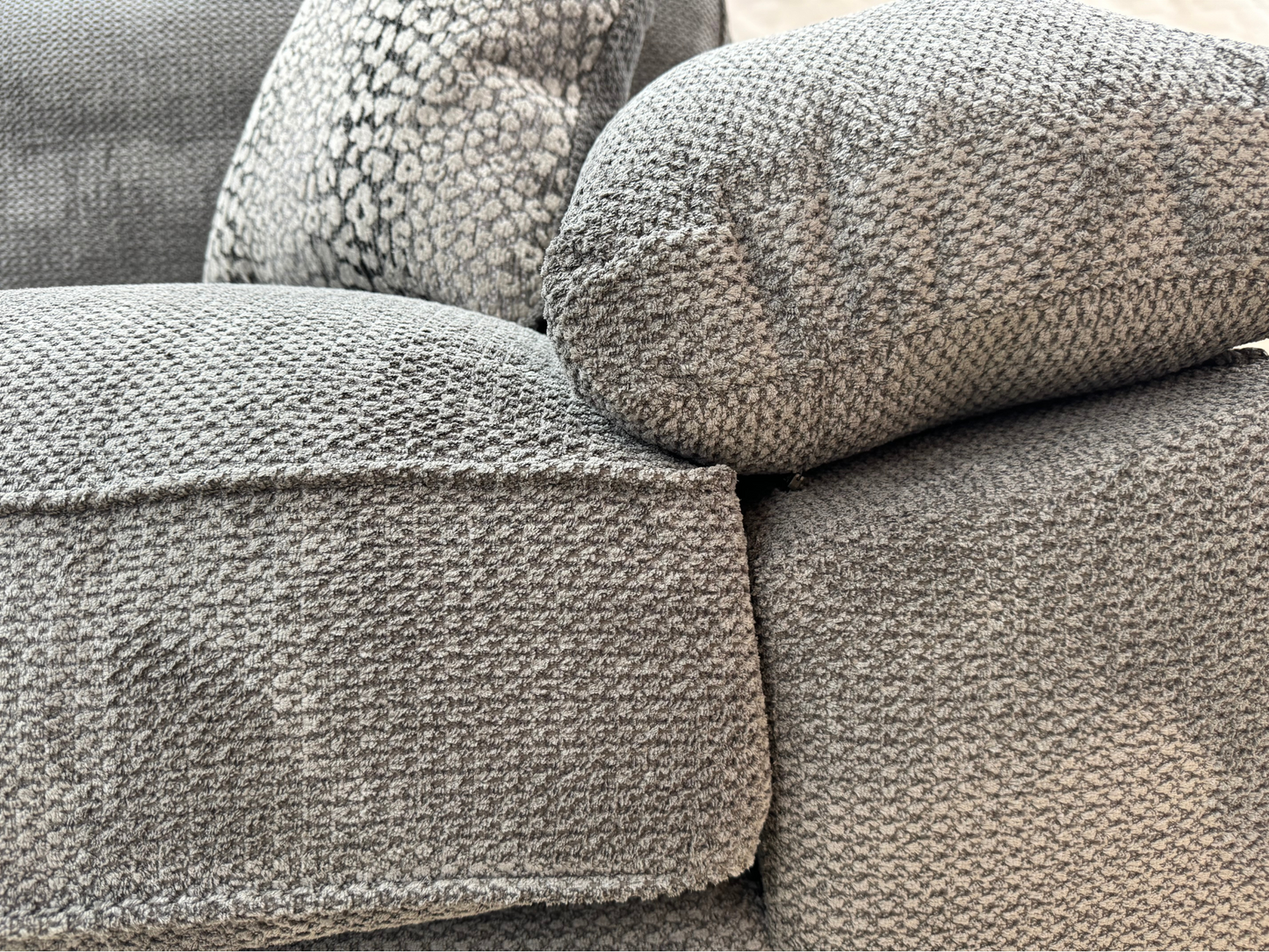 Dexter Ex-Display Large Grey Fabric Corner Sofa | EXDEX