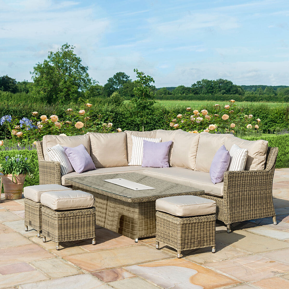 Homeflair - Winchester Corner Rattan Dining Set