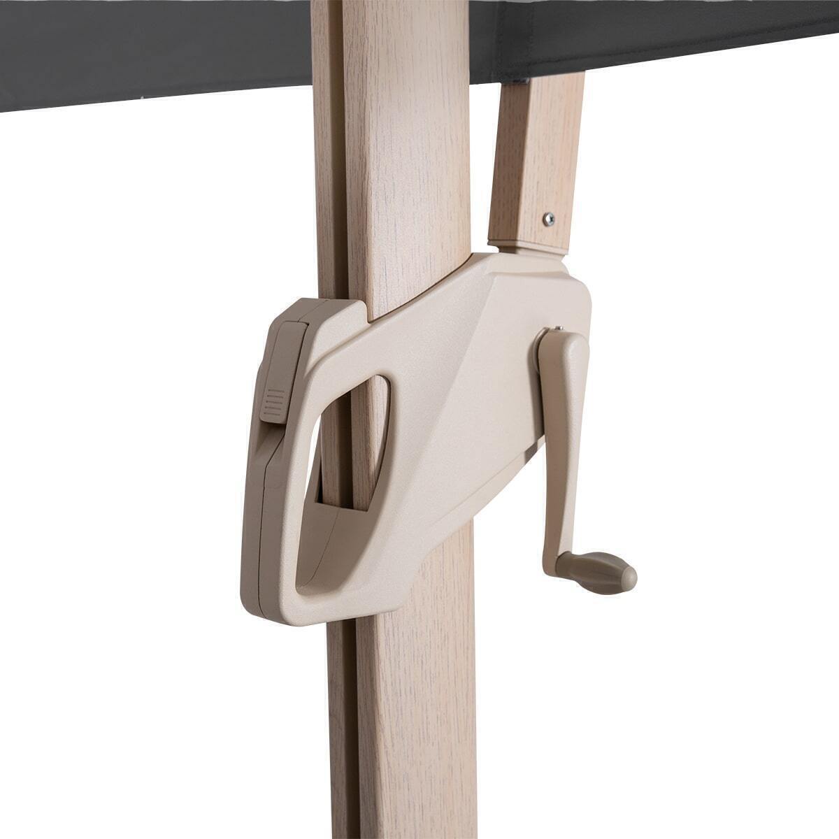 Homeflair - Atlas 2.4m x 3.3m Rectangular Wood Effect Rotating Cantilever Parasol