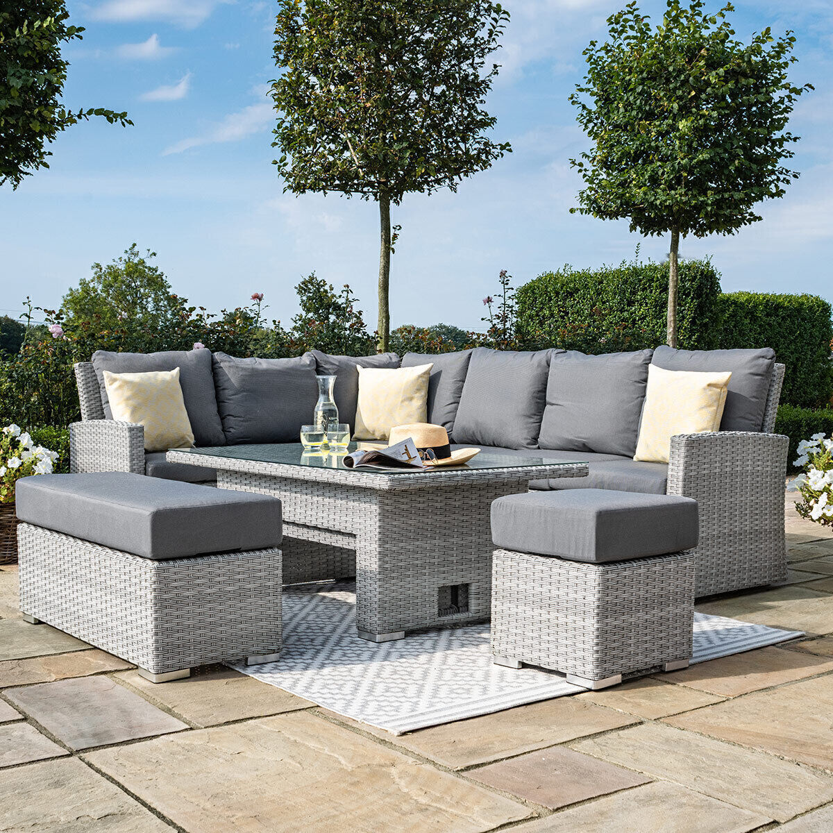 Homeflair - Ascot Rectangular Rattan Corner Dining Set