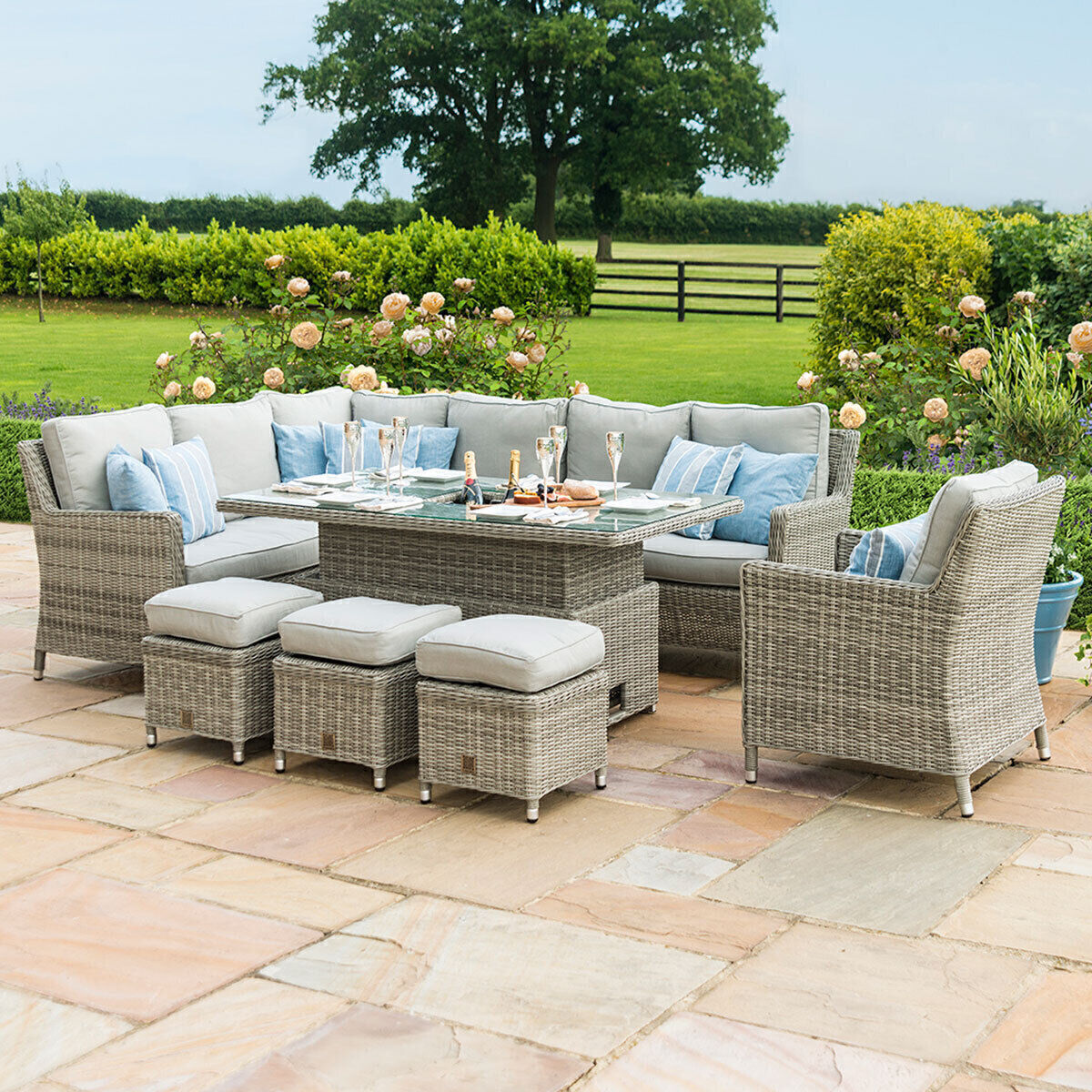 Homeflair - Oxford Rattan Corner Dining Set