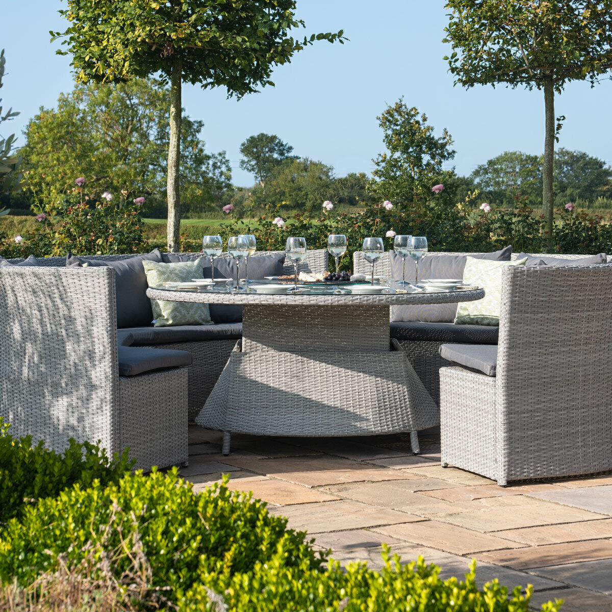 Homeflair - Ascot Round Rattan Sofa Dining Set