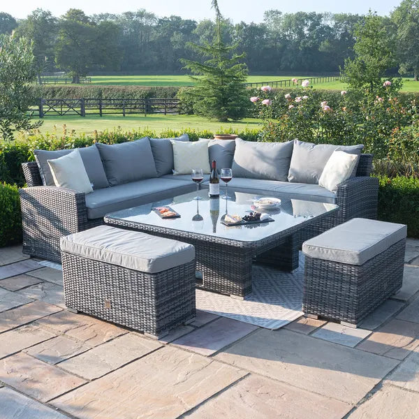 Homeflair -Kingston Corner Rattan Sofa Dining Set