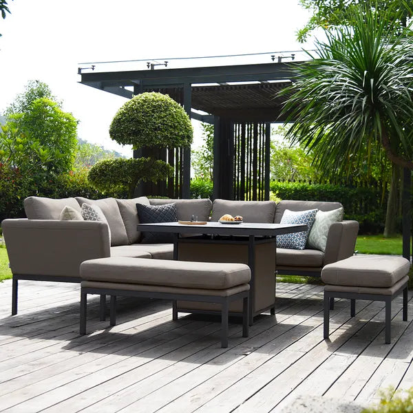 Homeflair – Outdoor Fabric Pulse Square Corner Dining Set