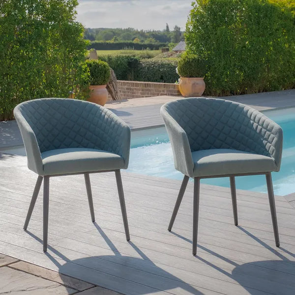 Outdoor Fabric Pair of Ambition Dining Chairs - Flanelle