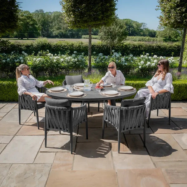 Milan Rope Weave 4 Seat Round Dining Set