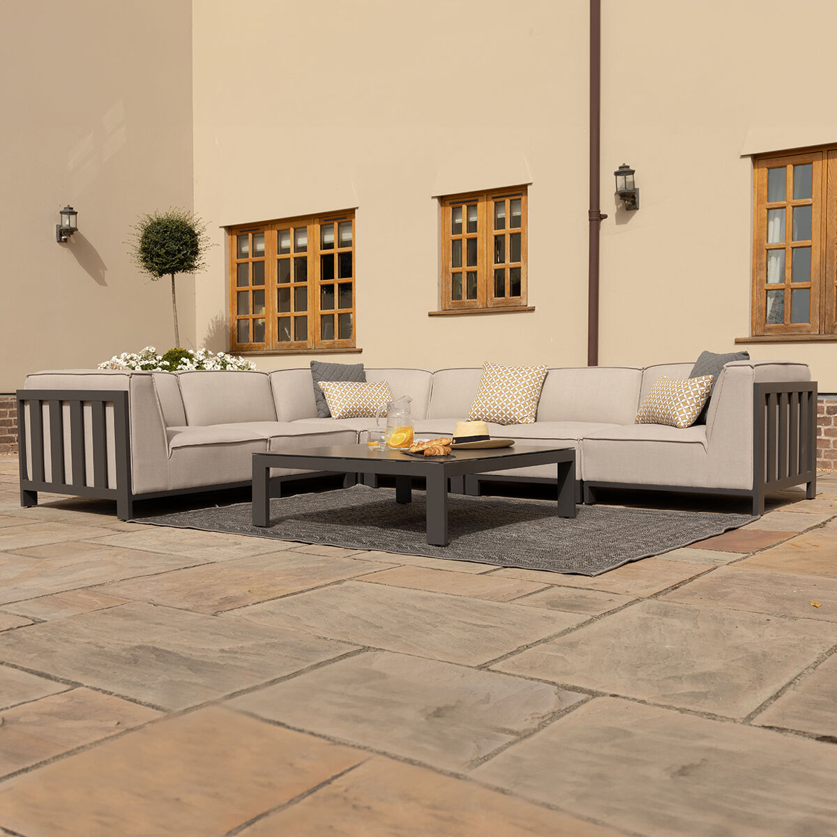 Homeflair - Outdoor Fabric Ibiza Medium Corner Sofa Set