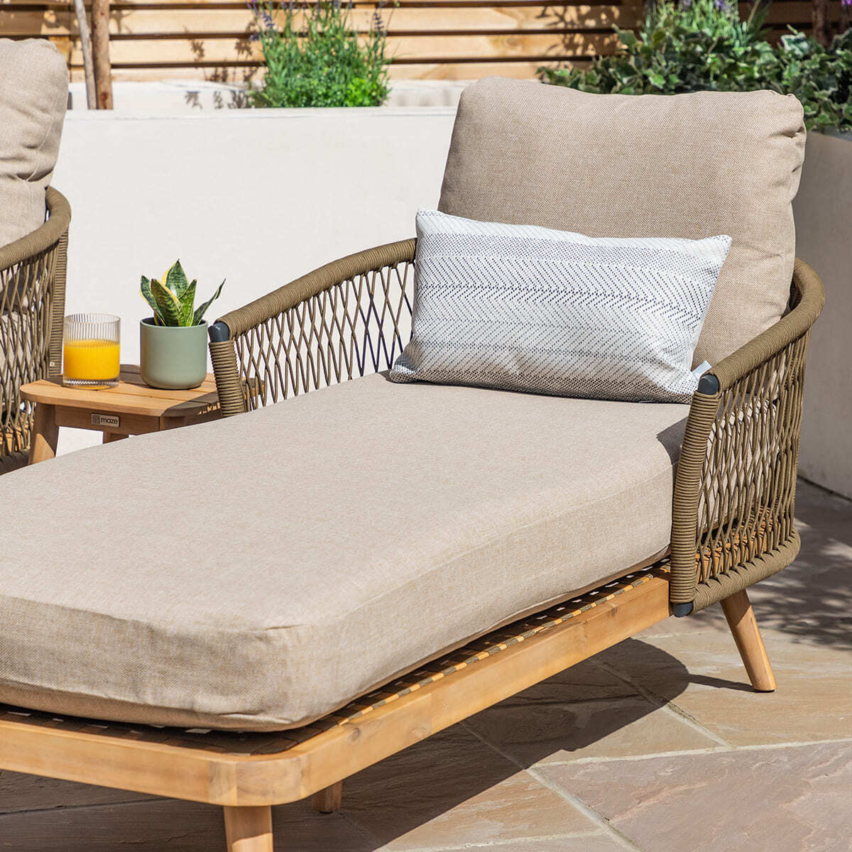 Homeflair - Bali Rope Weave Double Sunlounger Set