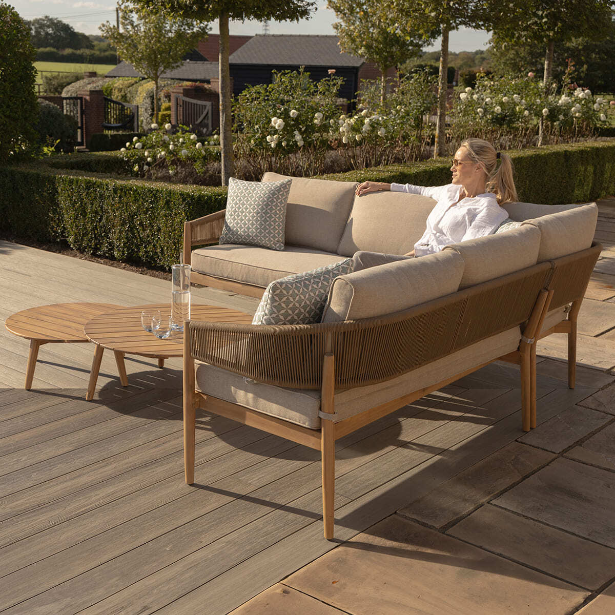 Homeflair - Porto Rope Weave Corner Sofa Set