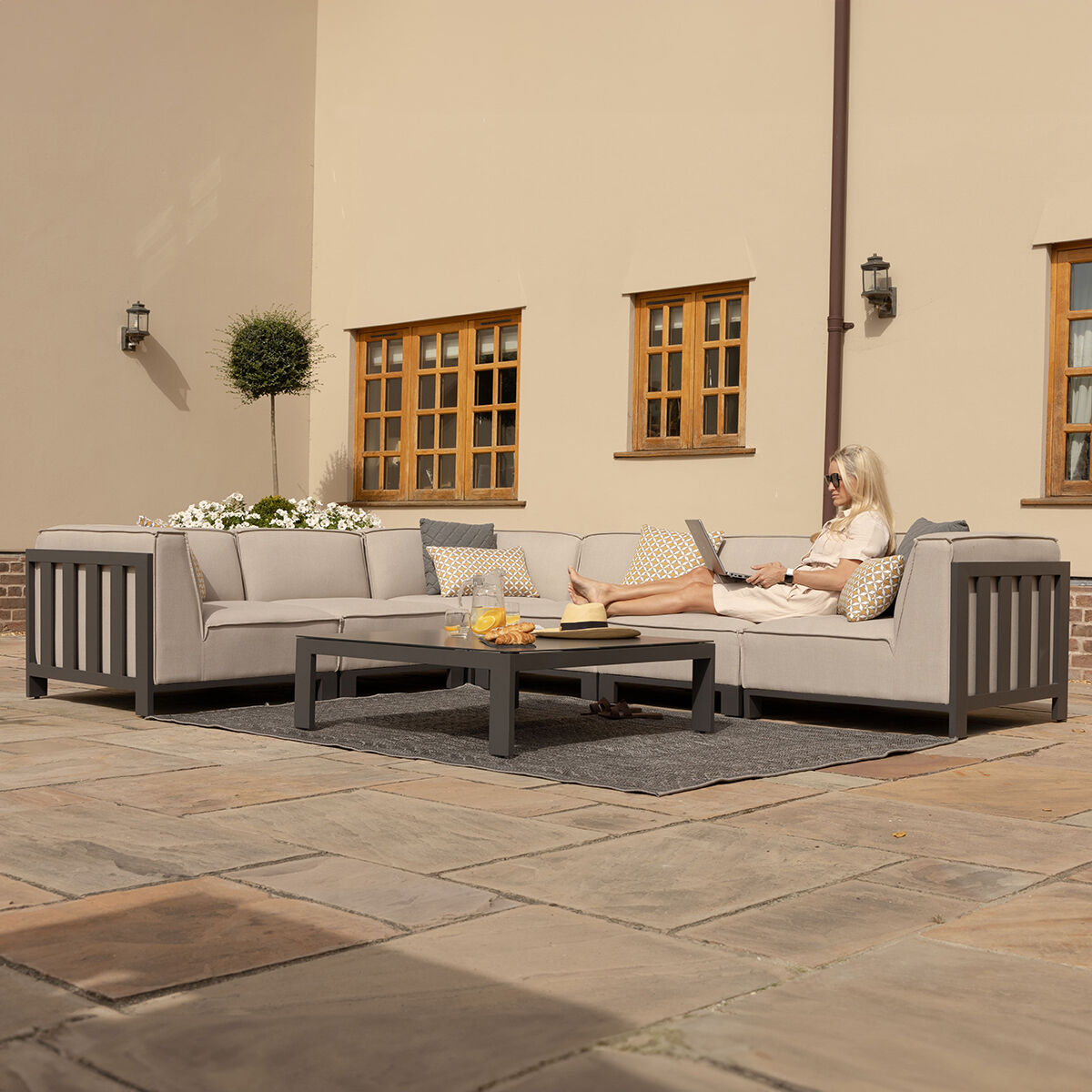 Homeflair - Outdoor Fabric Ibiza Medium Corner Sofa Set