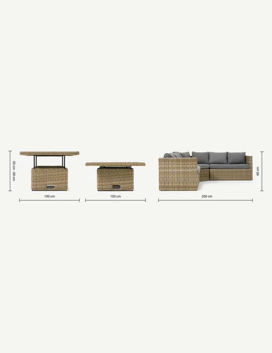 Wentworth 6 Seater Adjustable Corner Lounging Set