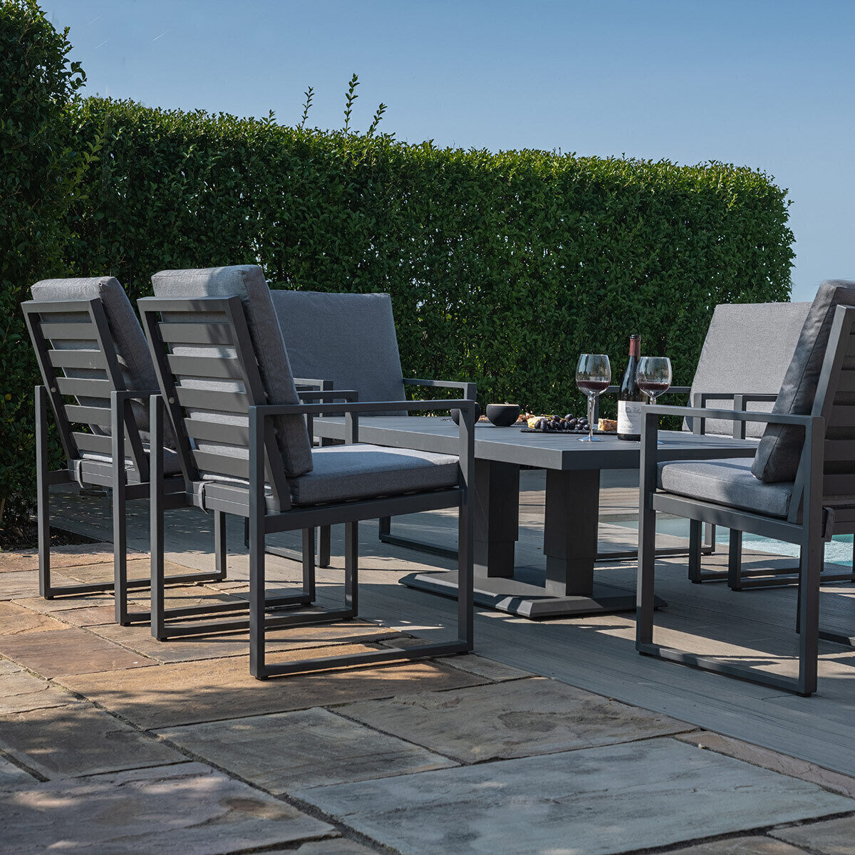 Homeflair – Amalfi 6 Seat Rectangular Aluminium Dining Set