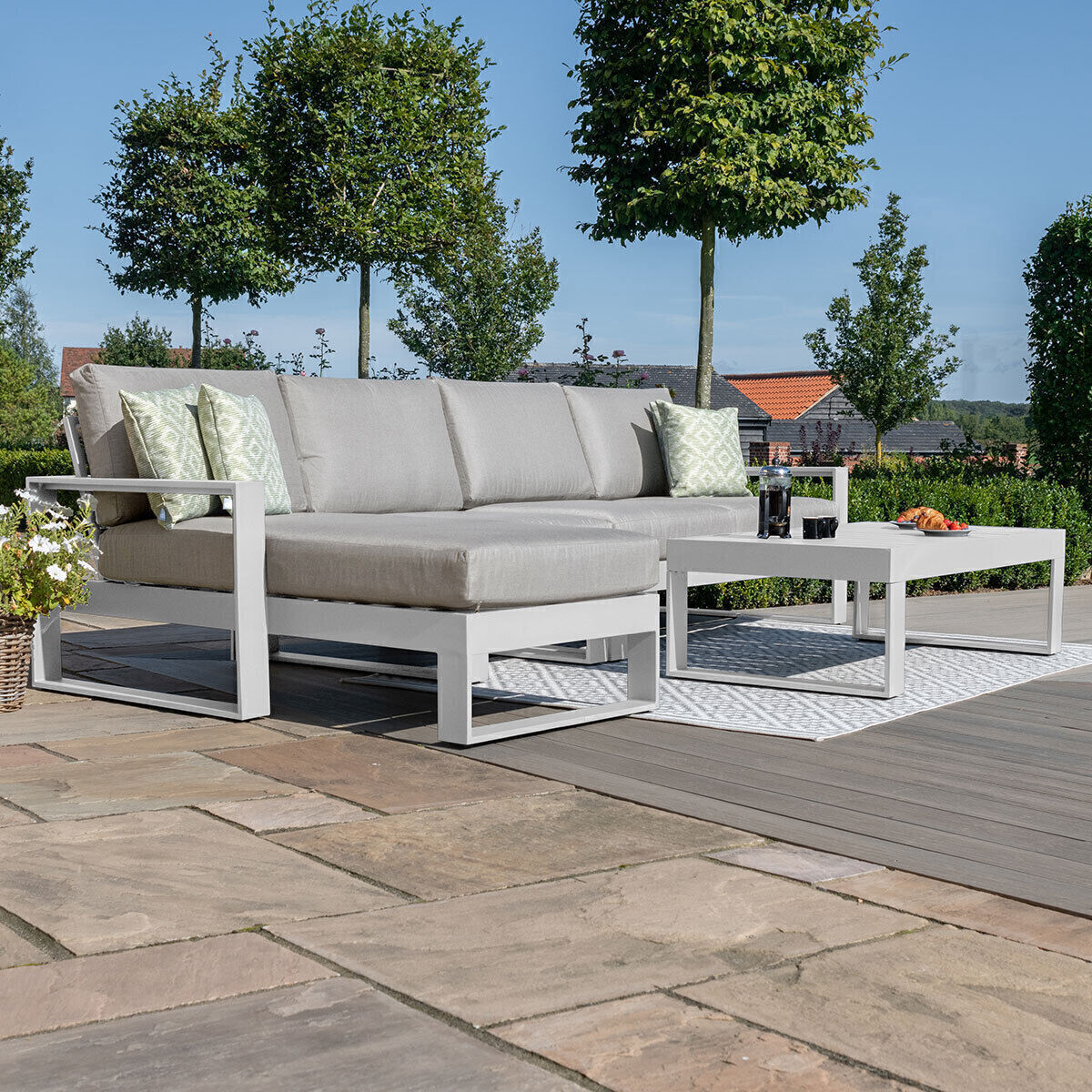 Homeflair – Amalfi Chaise Aluminium Sofa Set
