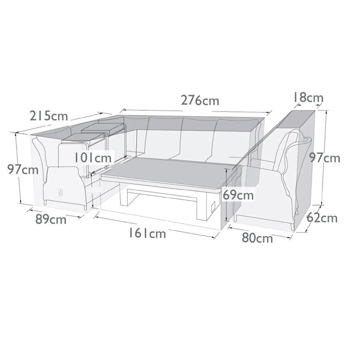 Homeflair -Cotswold Reclining Corner Dining Set
