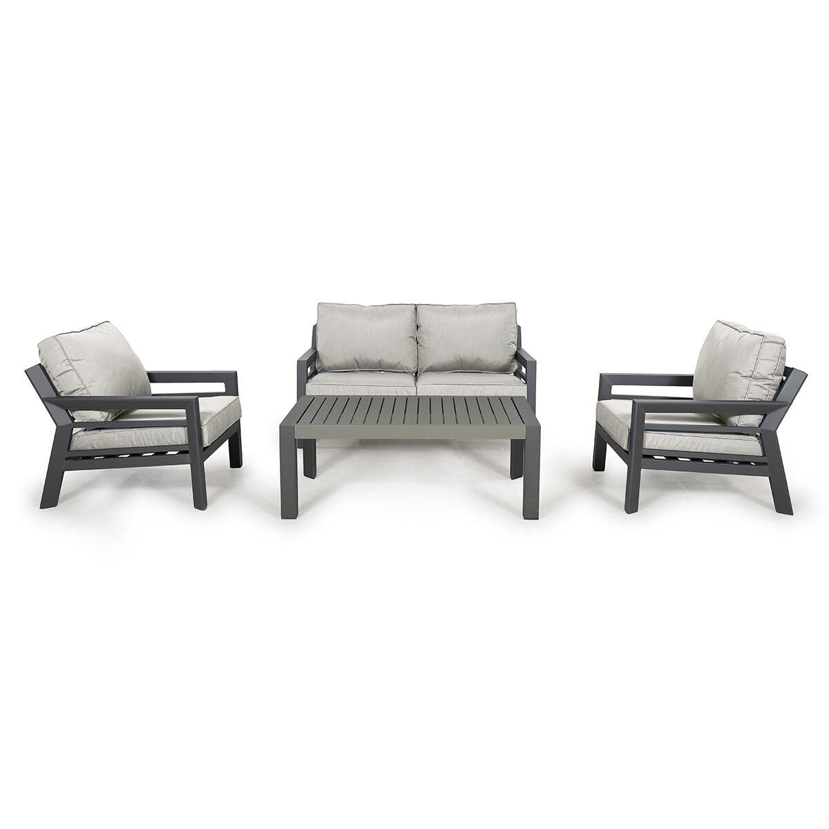 Homeflair - New York 2 Seat Aluminium Sofa Set - Dove Grey