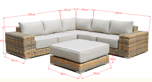 Rattan Brown Malibu Corner Sofa Set | MALI168MJ