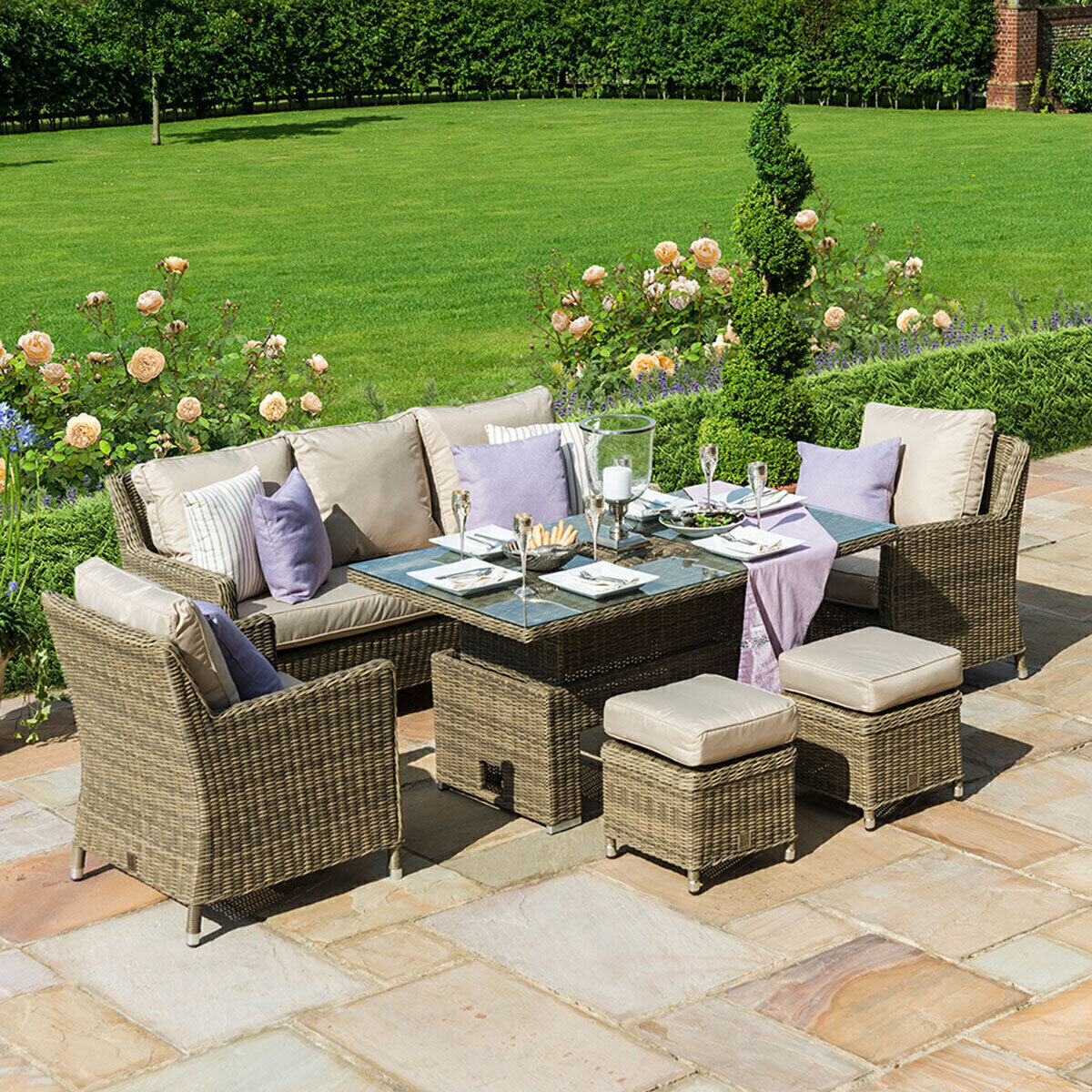 Homeflair - Winchester Sofa Rattan Dining Set