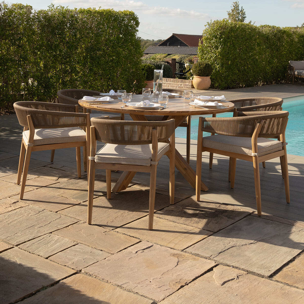 Homeflair - Porto Rope Weave Dining Set