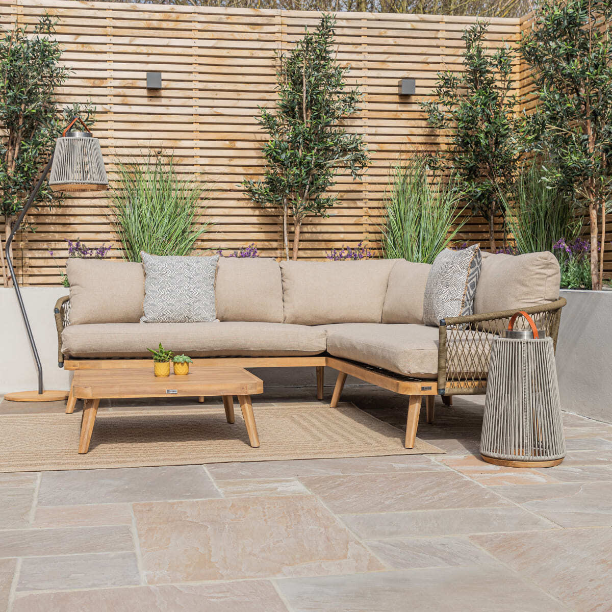 Homeflair - Bali Rope Weave Corner Sofa Set
