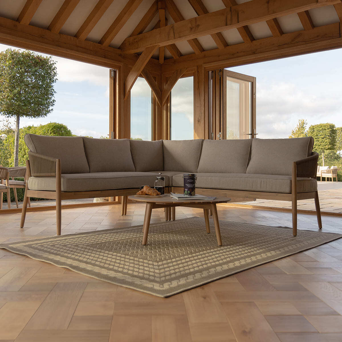 Homeflair - Porto Rope Weave Corner Sofa Set