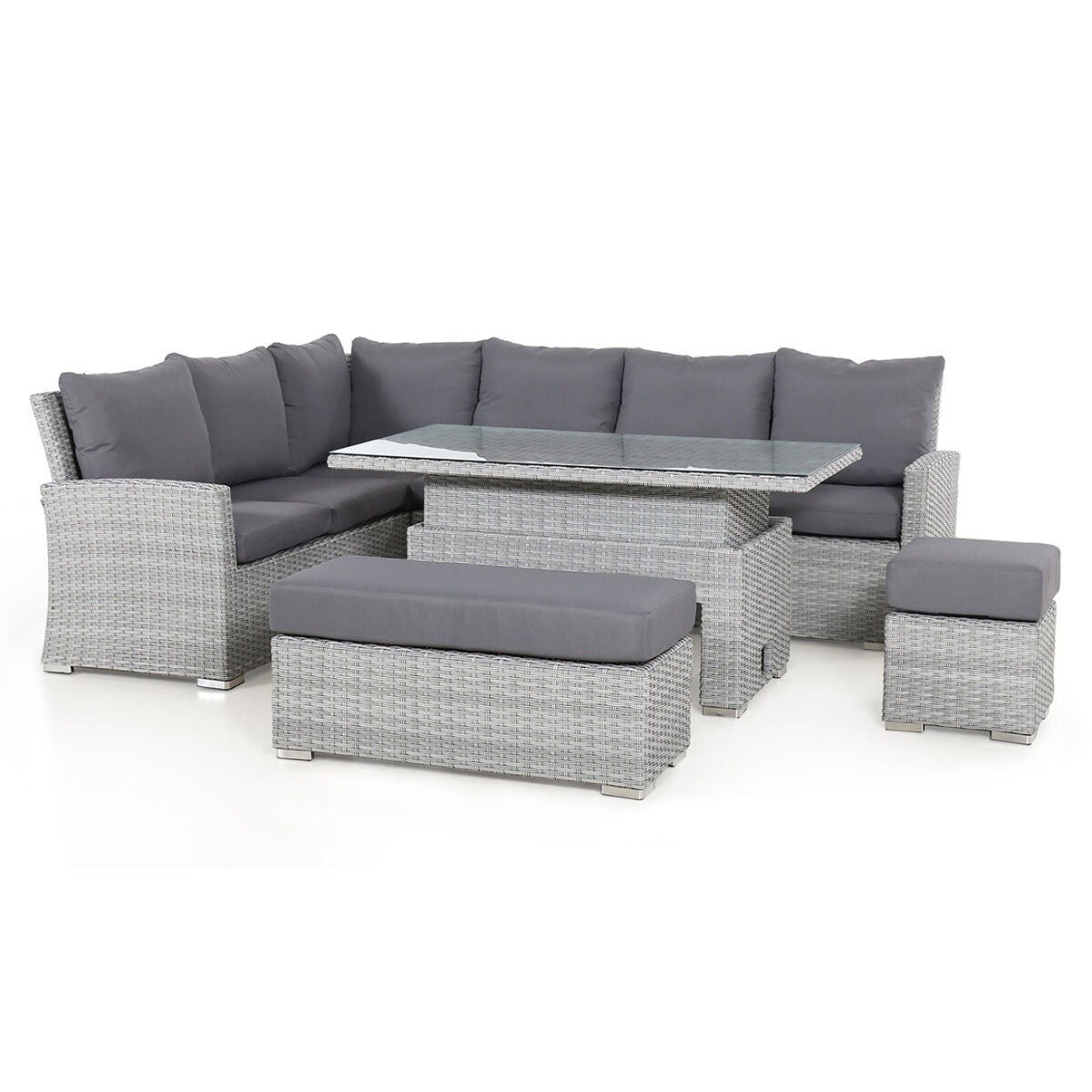 Homeflair - Ascot Rectangular Rattan Corner Dining Set