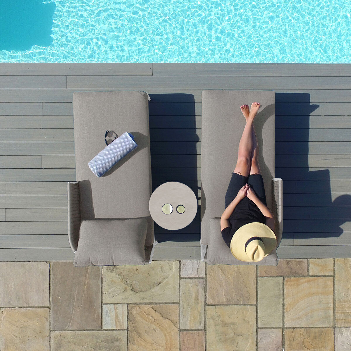 Homeflair - Marina Rope Weave Double Sunlounger Set