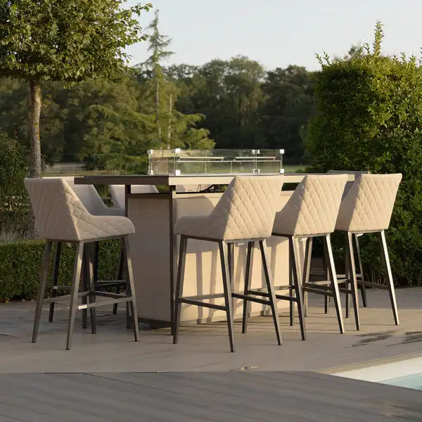 Outdoor Fabric Regal 4 Seat Round Bar Set - Charcoal