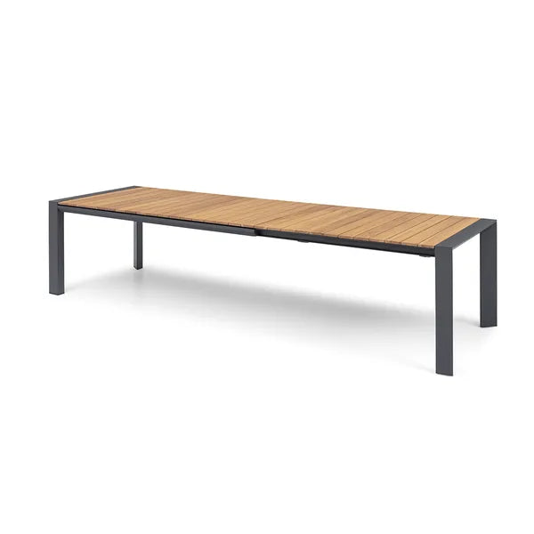 Jakarta Teak Dining Table with Grey Aluminium Frame