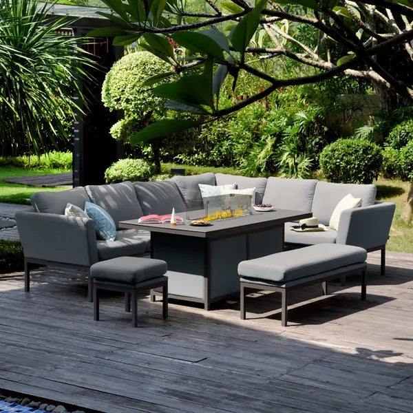Outdoor Fabric Pulse 3 Seat Sofa Set with Rising Table - Flanelle