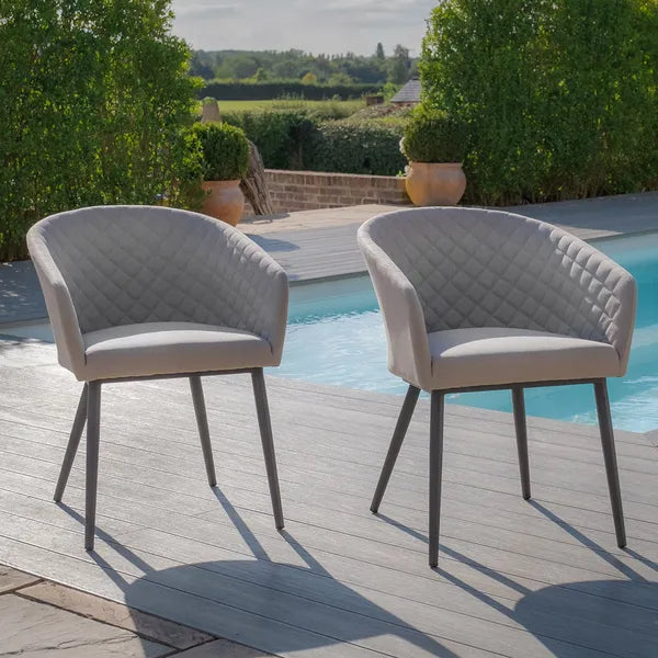 Outdoor Fabric Pair of Ambition Dining Chairs - Flanelle