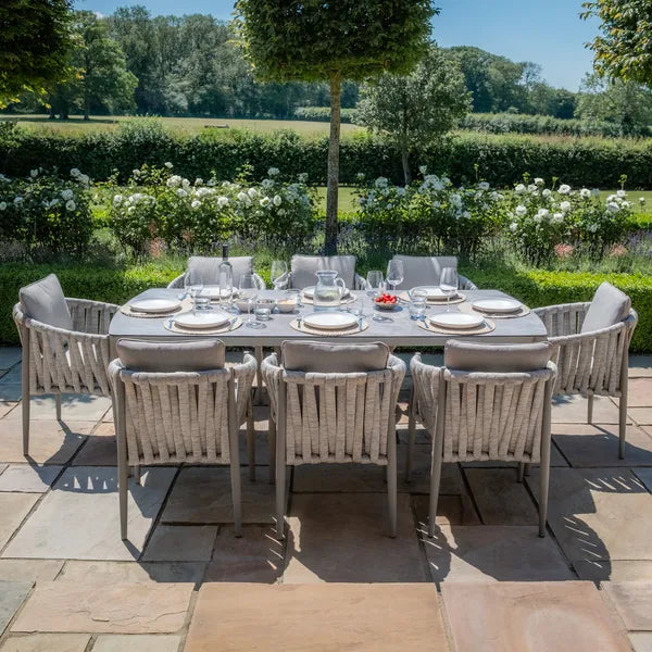 Milan Rope Weave 4 Seat Round Dining Set
