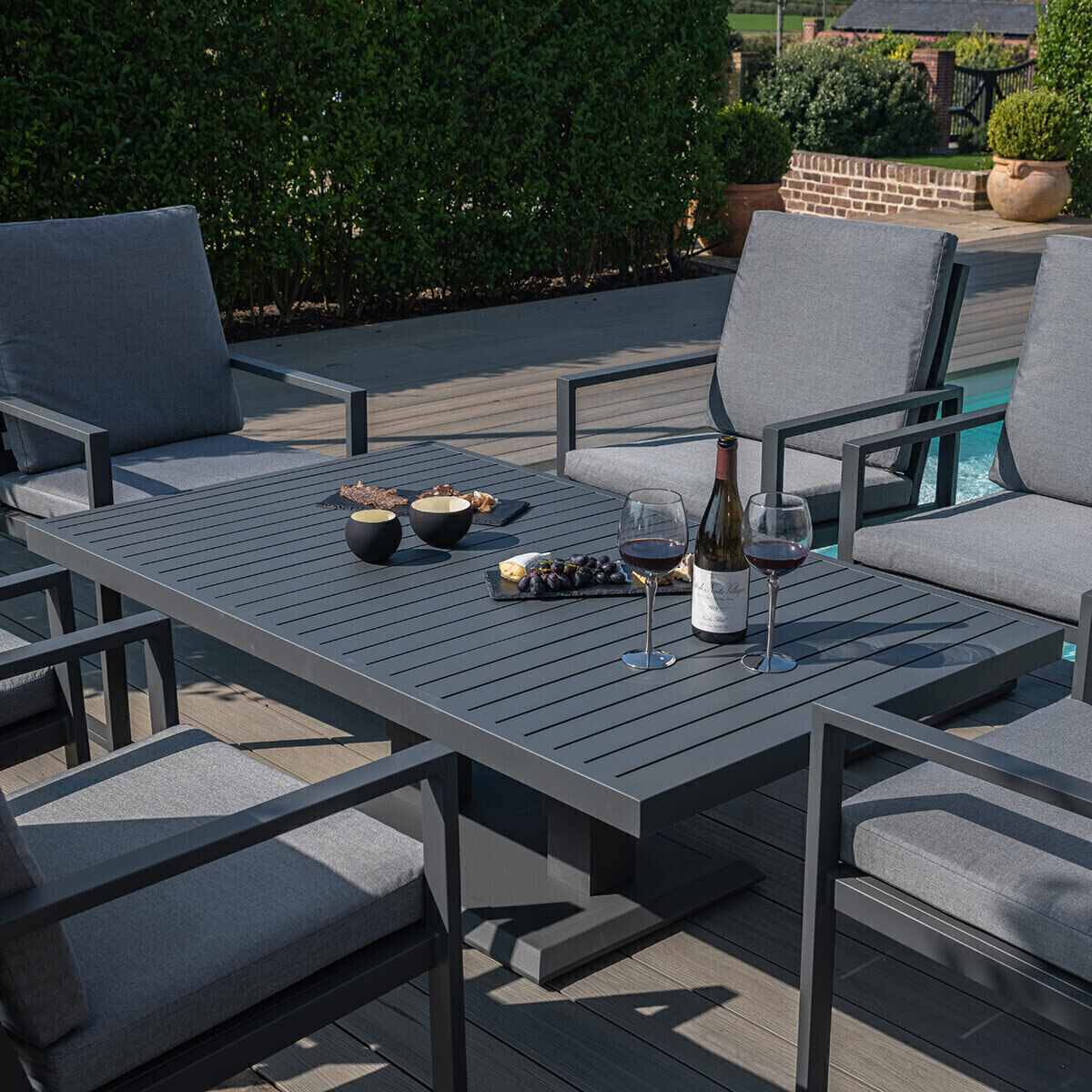 Homeflair – Amalfi 6 Seat Rectangular Aluminium Dining Set