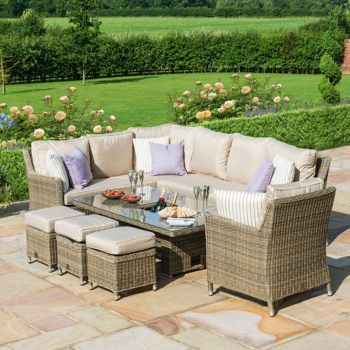 Homeflair - Winchester Corner Rattan Dining Set
