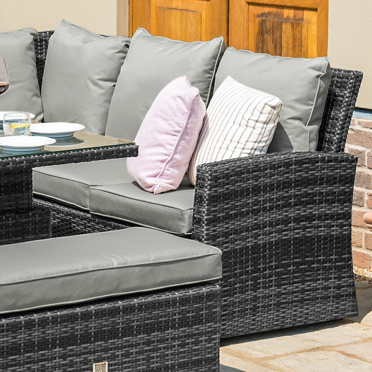 Homeflair - Richmond Rattan Corner Bench Set
