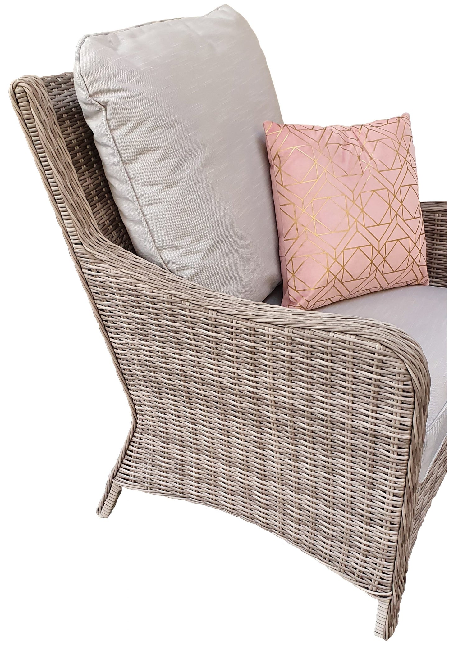 Rattan High Back 4 Seater Sofa Set in Grey | Alexandra | Alex0052