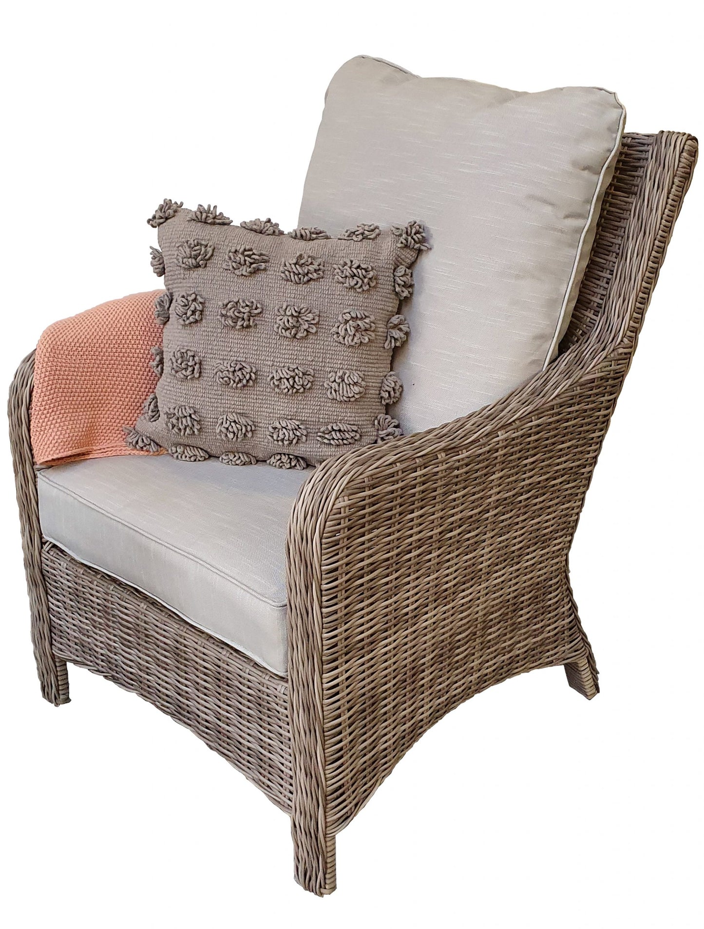 Rattan High Back 4 Seater Sofa Set in Grey | Alexandra | Alex0052