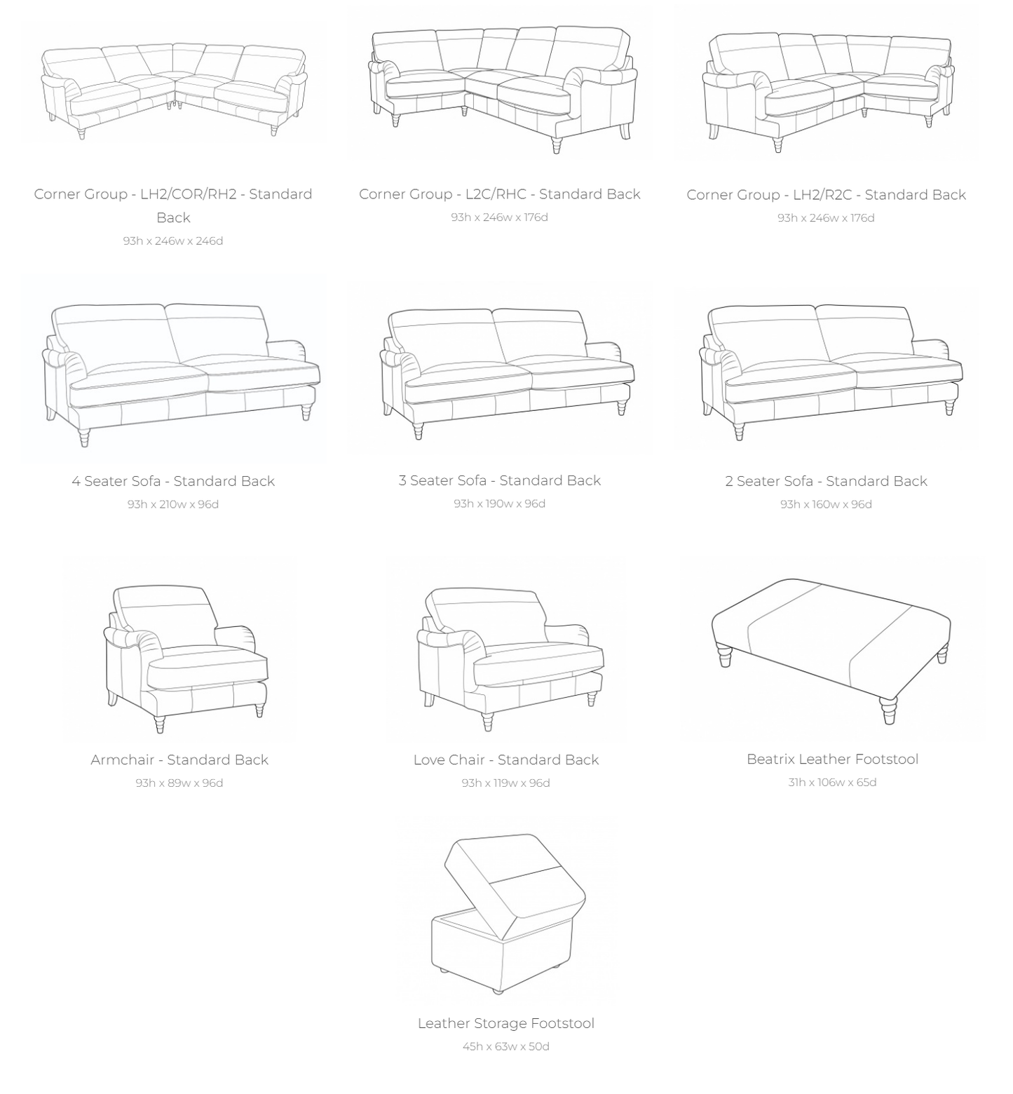 Beatrix Leather Sofa Collection | Buoyant Upholstery