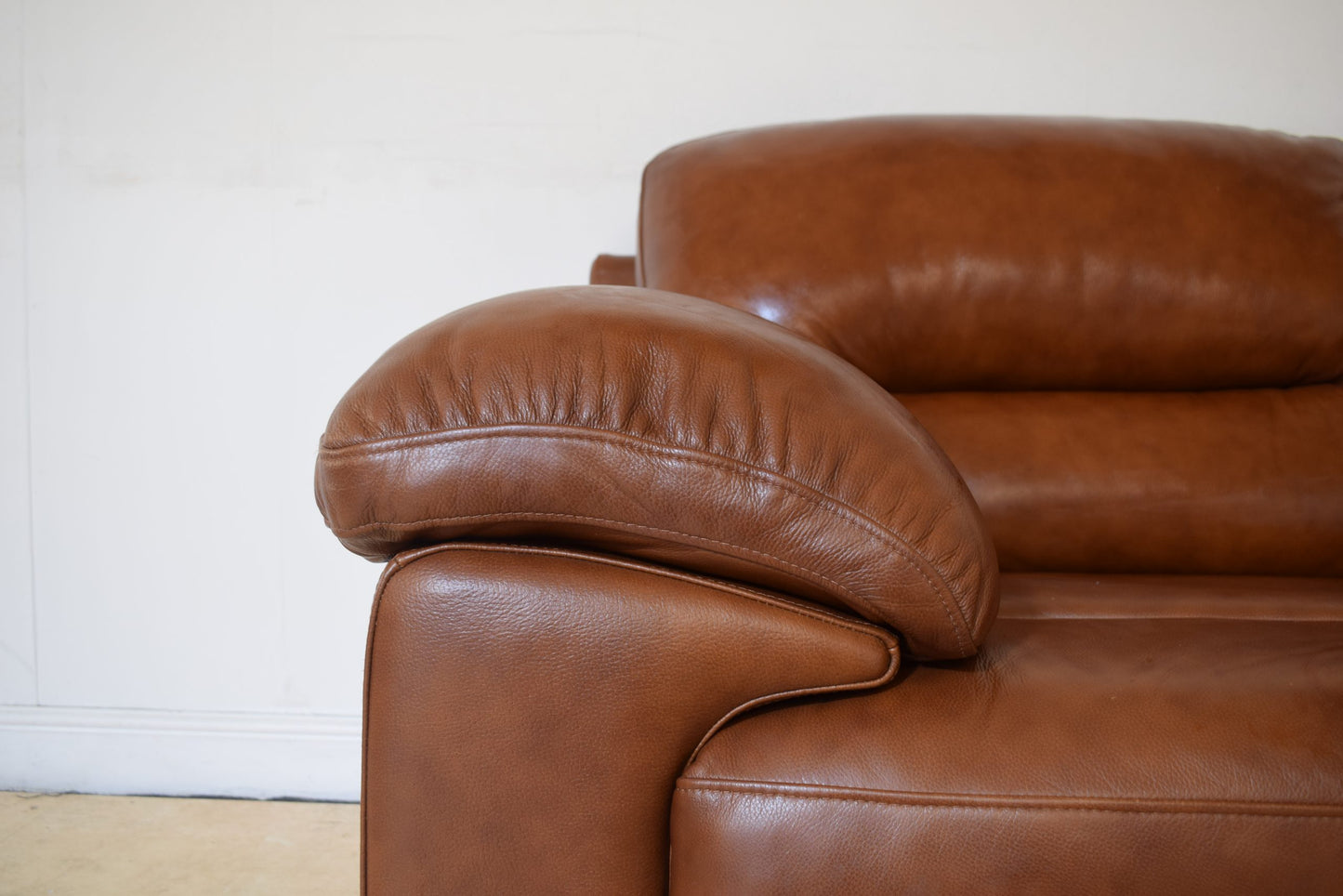 Cognac Ex-Display Leather Brown 3 Piece Corner Sofa | EX108
