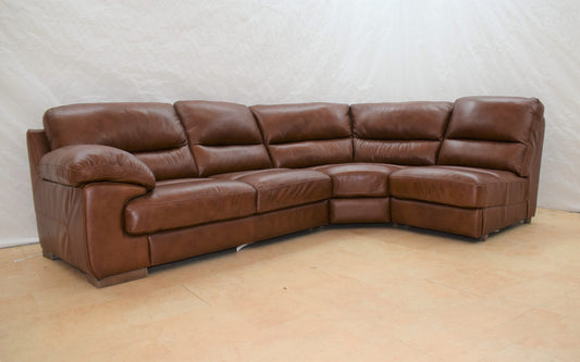 Cognac Ex-Display Leather Brown 3 Piece Corner Sofa | EX108