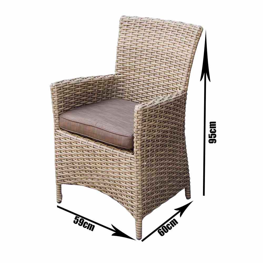 Rattan High Back Dining Chair in Natural | Darcey | Darc0256