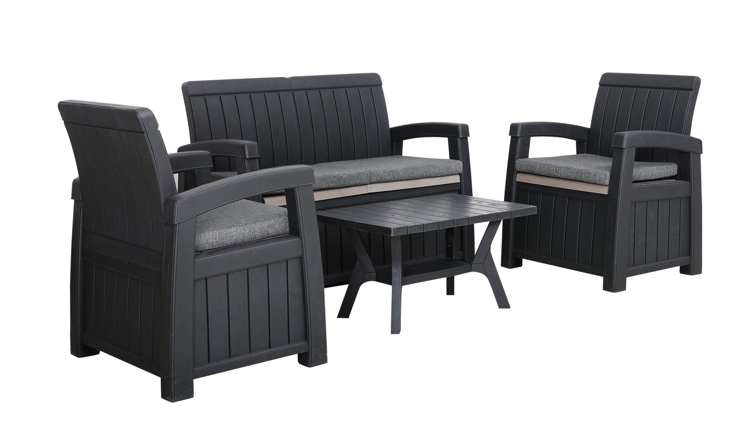 Rattan Storage 2 seater Sofa Set with cushions | AMIR | Faro 05