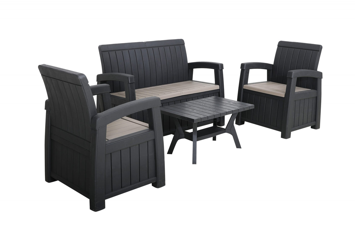 Rattan Storage 2 seater Sofa Set with cushions | AMIR | Faro 05